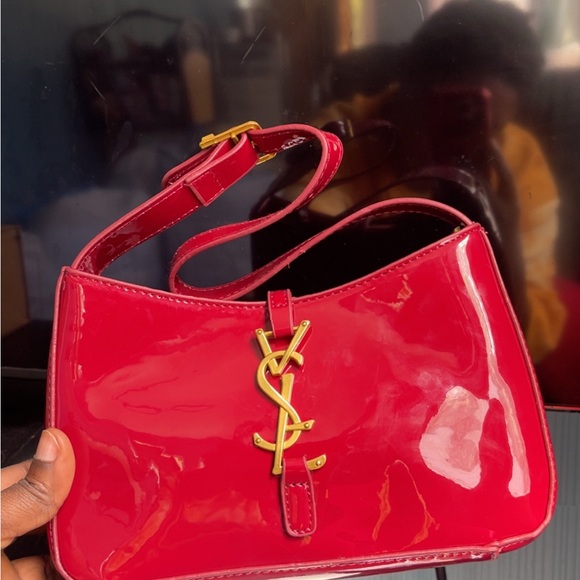 Yves Saint Laurent Glossy Red Shoulder Bag - Picture 1 of 6